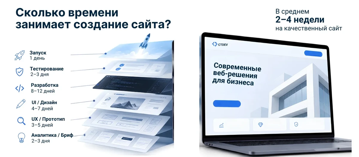 Сколько времени занимает создание сайта? (Реальные сроки)