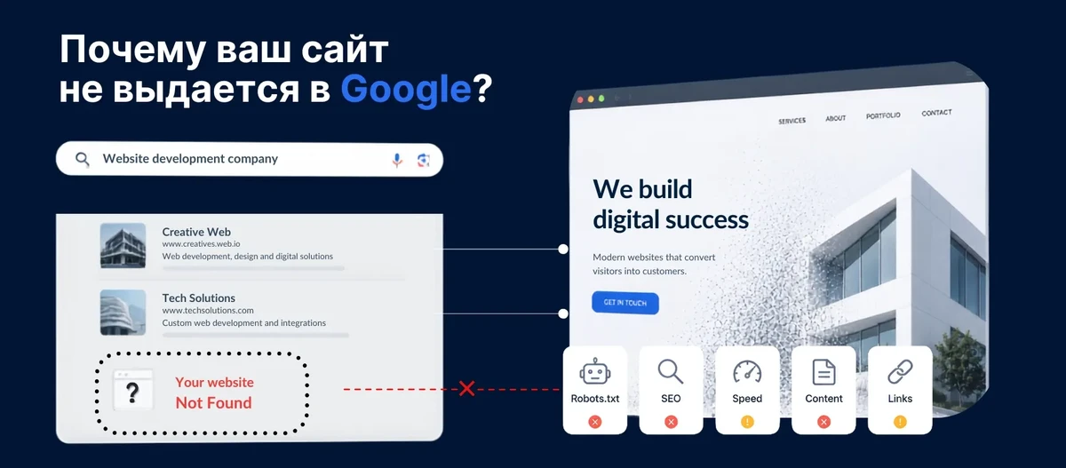 Почему вашего сайта нет в Google (и как это исправить)